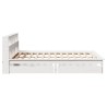Lit bibliothèque sans matelas blanc 150x200 cm bois pin massif 