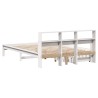 Lit bibliothèque sans matelas blanc 150x200 cm bois pin massif 