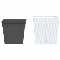 Jardinière et intérieur amovible blanc 21 /32 L rotin PP 
