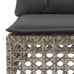 Salon de jardin 5 pcs avec coussins gris résine tressée 