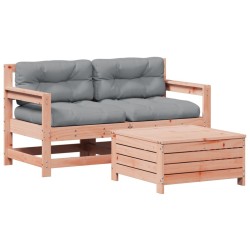 Salon de jardin 3 pcs avec coussins bois massif douglas 
