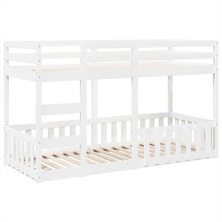 Lit superposé Blanc 80x200 cm Bois de pin massif 