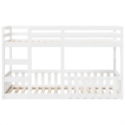 Lit superposé Blanc 80x200 cm Bois de pin massif 