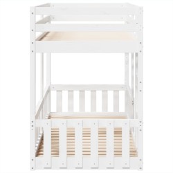 Lit superposé Blanc 80x200 cm Bois de pin massif 