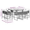 Ensemble à manger de jardin et coussins 9 pcs mélange beige 