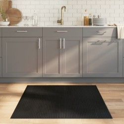 Tapis rectangulaire noir 100x100 cm bambou 