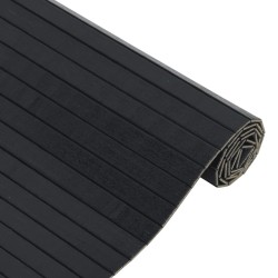 Tapis rectangulaire noir 100x100 cm bambou 