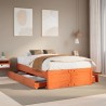 Cadre de lit sans matelas avec tiroirs 135x190 cm bois de pin 