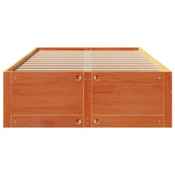 Cadre de lit sans matelas avec tiroirs 135x190 cm bois de pin 