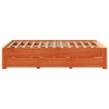 Cadre de lit sans matelas avec tiroirs 135x190 cm bois de pin 