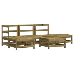 Salon de jardin 6 pcs bois de pin imprégné 