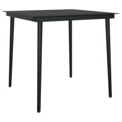Ensemble à manger de jardin 5 pcs Noir 