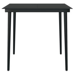 Ensemble à manger de jardin 5 pcs Noir 