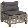 Salon de jardin 5 pcs avec coussins gris résine tressée 