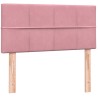 Sommier à lattes de lit avec matelas rose 100x220 cm velours 