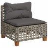 Salon de jardin 5 pcs avec coussins gris résine tressée 