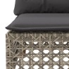 Salon de jardin 5 pcs avec coussins gris résine tressée 