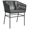 Ensemble à manger de jardin et coussins 5 pcs noir rotin verre 