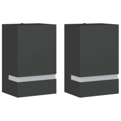 Appliques murales d'extérieur 2 pcs noir acier inoxydable 