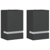 Appliques murales d'extérieur 2 pcs noir acier inoxydable 