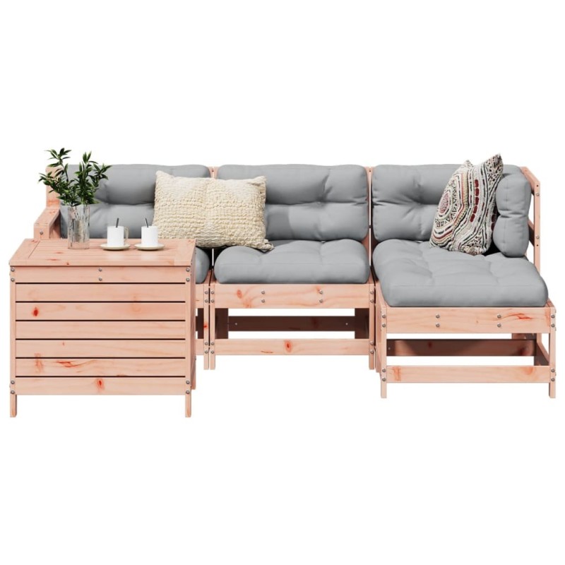 Salon de jardin 5 pcs bois massif sapin de douglas 
