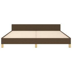 Cadre de lit sans matelas marron foncé tissu 