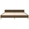 Cadre de lit sans matelas marron foncé tissu 