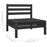 Salon de jardin 7 pcs Bois de pin massif Noir 