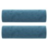 Canapé 2 places avec oreillers décoratifs bleu 140 cm velours 