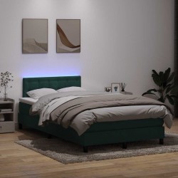 Sommier à lattes de lit et matelas vert foncé 120x210cm velours 