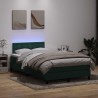 Sommier à lattes de lit et matelas vert foncé 120x210cm velours 