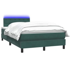 Sommier à lattes de lit et matelas vert foncé 120x210cm velours 