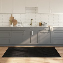 Tapis rectangulaire noir 100x200 cm bambou 
