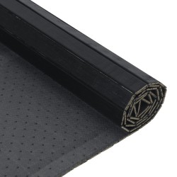 Tapis rectangulaire noir 100x200 cm bambou 