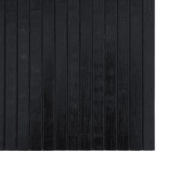 Tapis rectangulaire noir 100x200 cm bambou 