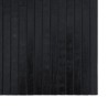 Tapis rectangulaire noir 100x200 cm bambou 