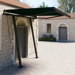 Auvent manuel rétractable avec poteaux 3x2,5 m Anthracite 