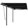 Auvent manuel rétractable avec poteaux 3x2,5 m Anthracite 