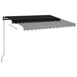 Auvent manuel rétractable avec poteaux 3x2,5 m Anthracite 