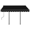 Auvent manuel rétractable avec poteaux 3x2,5 m Anthracite 