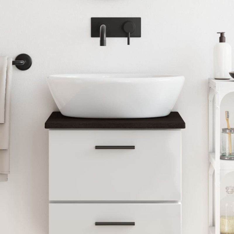 Comptoir de salle de bain marron foncé 40x40x2 cm bois traité 