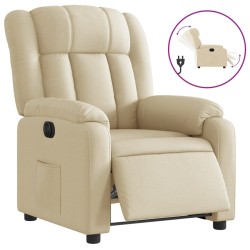 Fauteuil inclinable électrique Crème Tissu 
