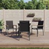 Ensemble à manger de jardin 5 pcs noir textilène et acier 