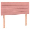 Sommier à lattes de lit avec matelas rose 120x190 cm velours 