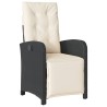 Ensemble de bistro 3 pcs avec coussins noir résine tressée 