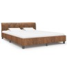 Cadre de lit sans matelas marron similicuir daim 180x200 cm 