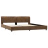 Cadre de lit sans matelas marron similicuir daim 180x200 cm 