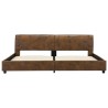 Cadre de lit sans matelas marron similicuir daim 180x200 cm 