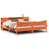 Cadre de lit sans matelas cire marron 180x200cm bois pin massif 