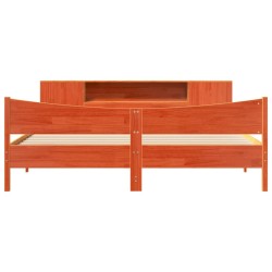 Cadre de lit sans matelas cire marron 180x200cm bois pin massif 